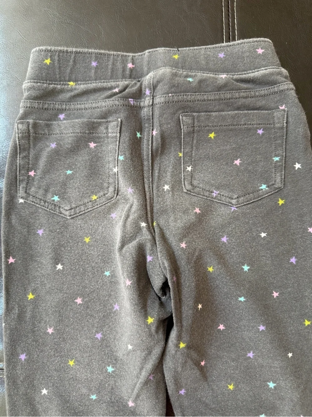 Jumping Beans - Girl’s Gray Leggings with Pastel Star Pattern